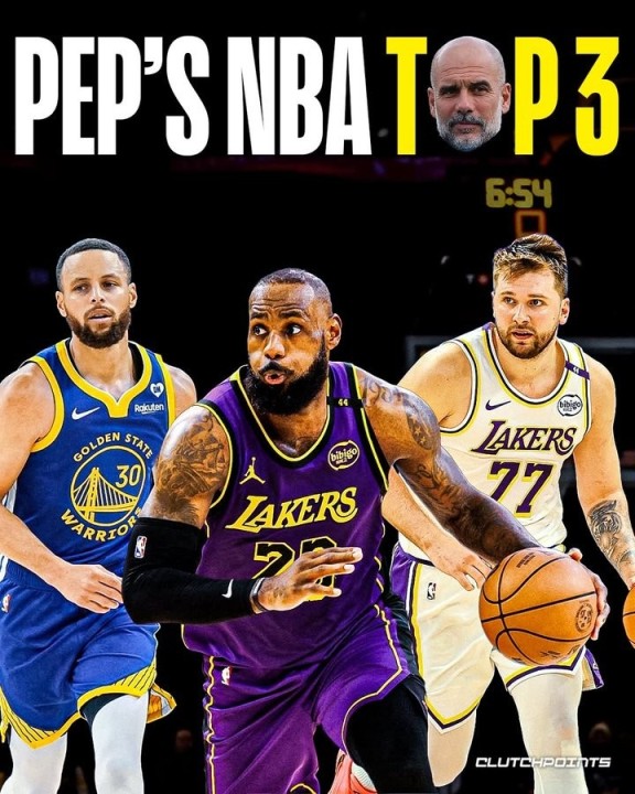 后乔丹时代最喜欢的NBA球星是？瓜迪奥拉：库里、东契奇、詹姆斯