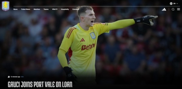 官方：维拉门将乔-高齐外租英甲维尔港，租期一个赛季